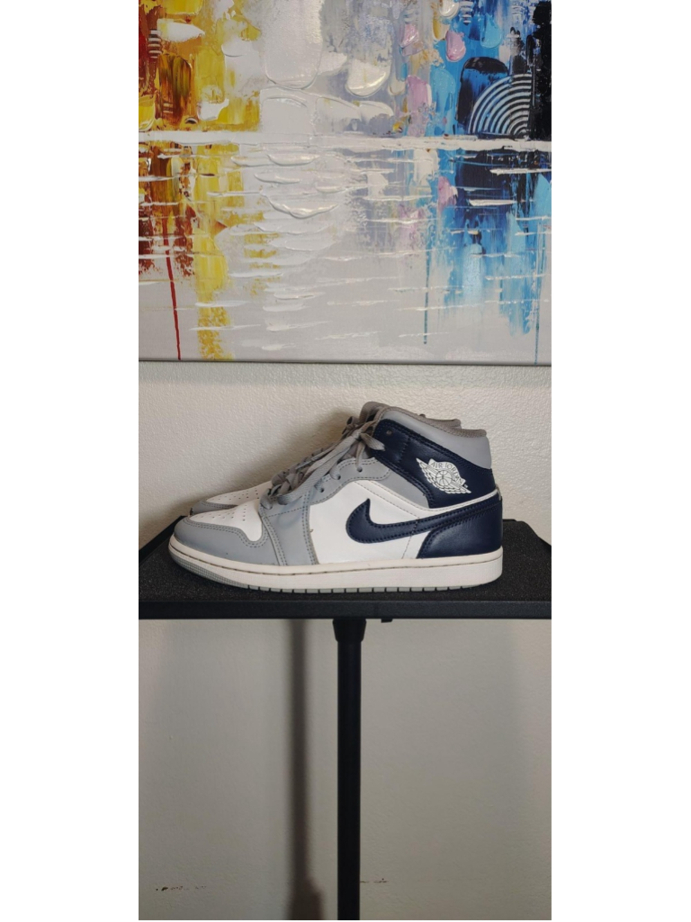 Jordan Air Jordan 1 Mid Shoes Mens Size 7.5 Gray White Sneakers DC8426-104